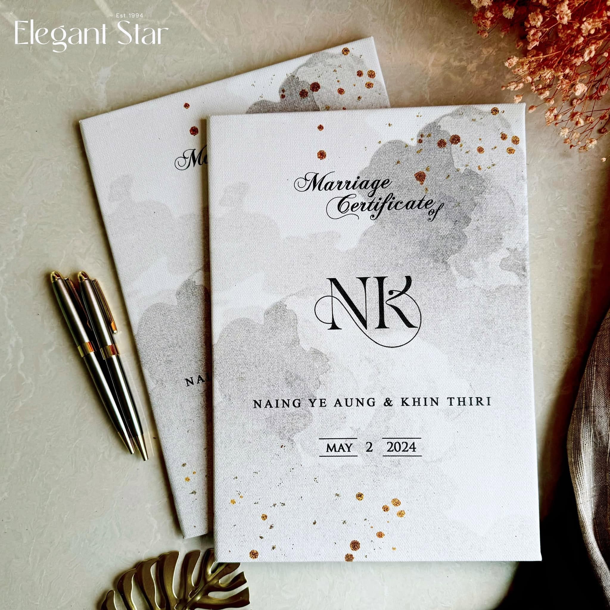 Watercolor Monogram Canvas Folder cover 1