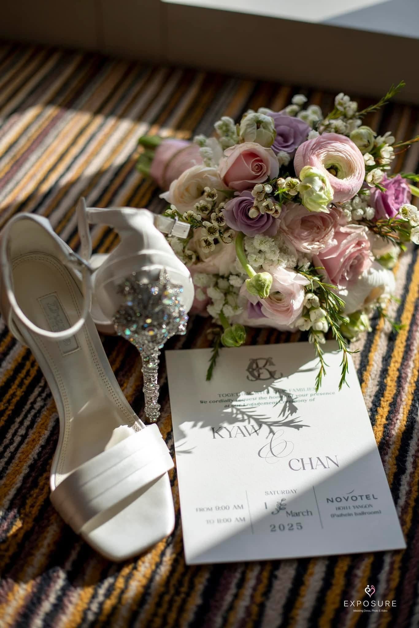 Floral Engagement Invitation cover 1