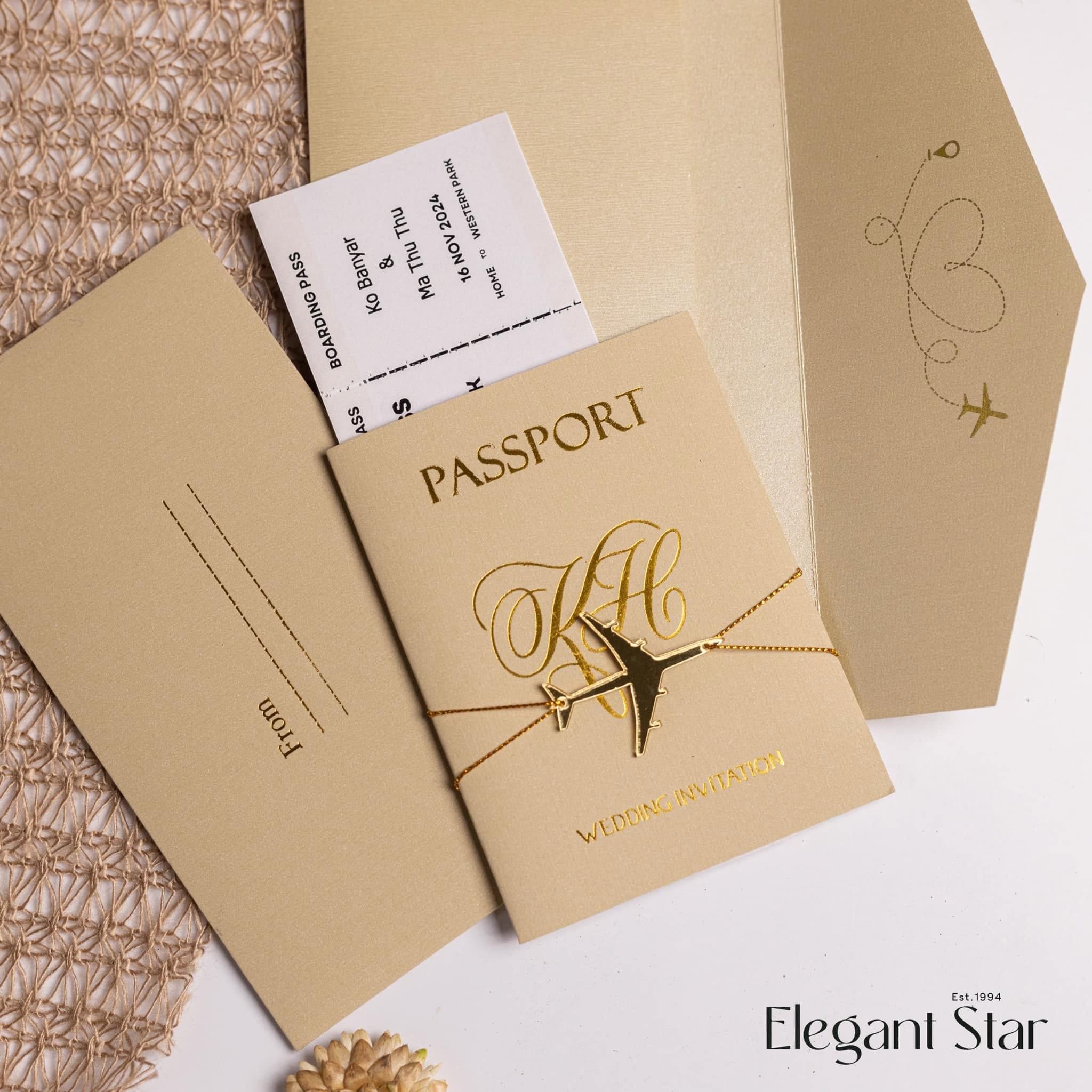 Passport Wedding Invitation cover 1